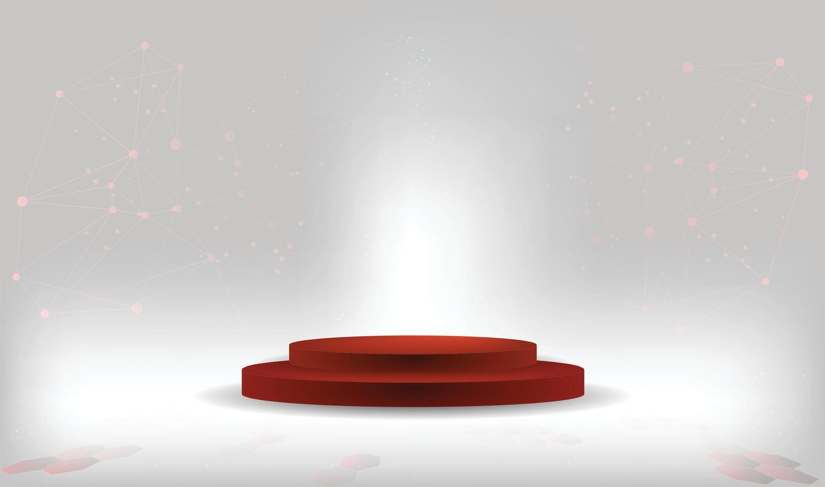 Abstract technology red stage white gray background Hi-tech communication podium concept vector