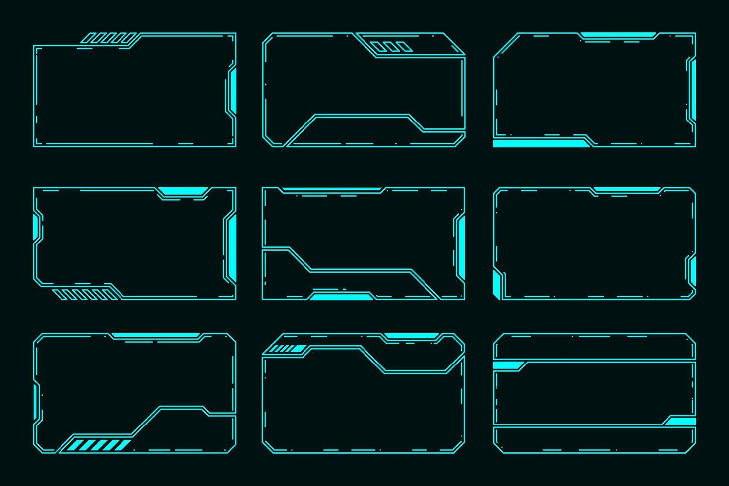 Technology futuristic interface frame HUD technology cyberpunk design element. vector