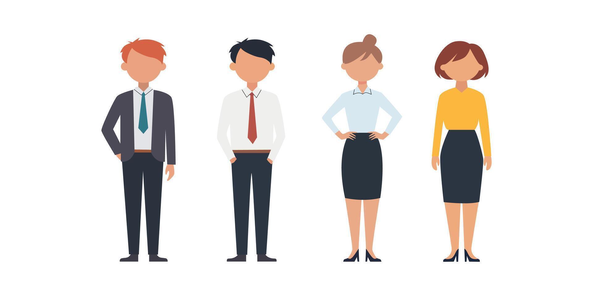 Professional Business People in Formal Attire vector