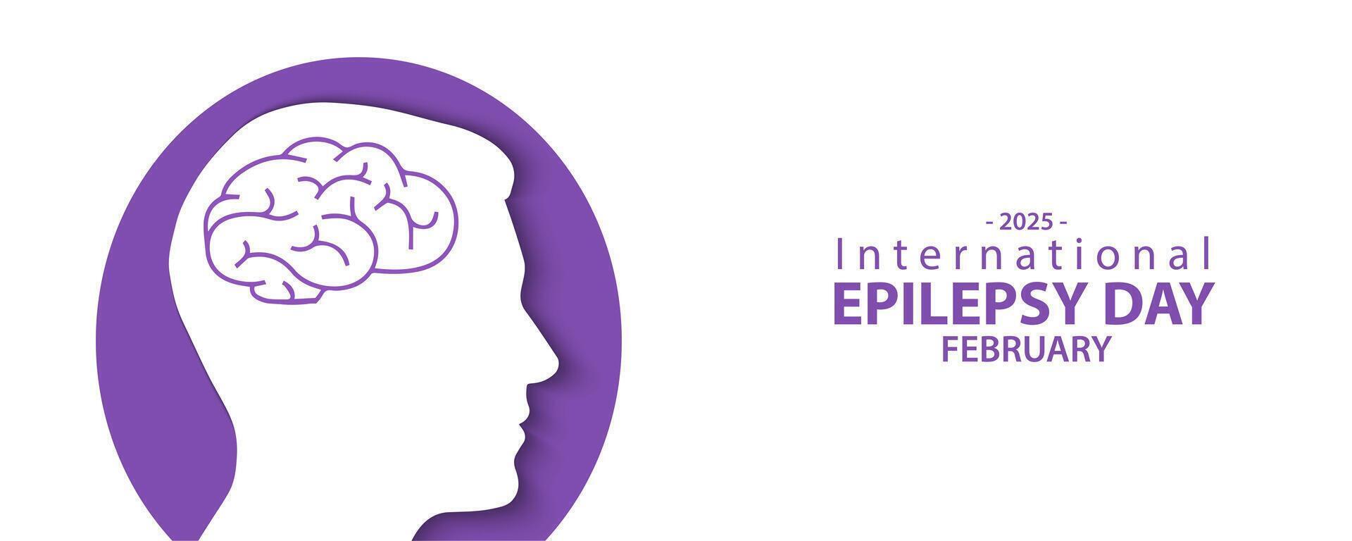 international epilepsy day february banner or card with copy space for text vector