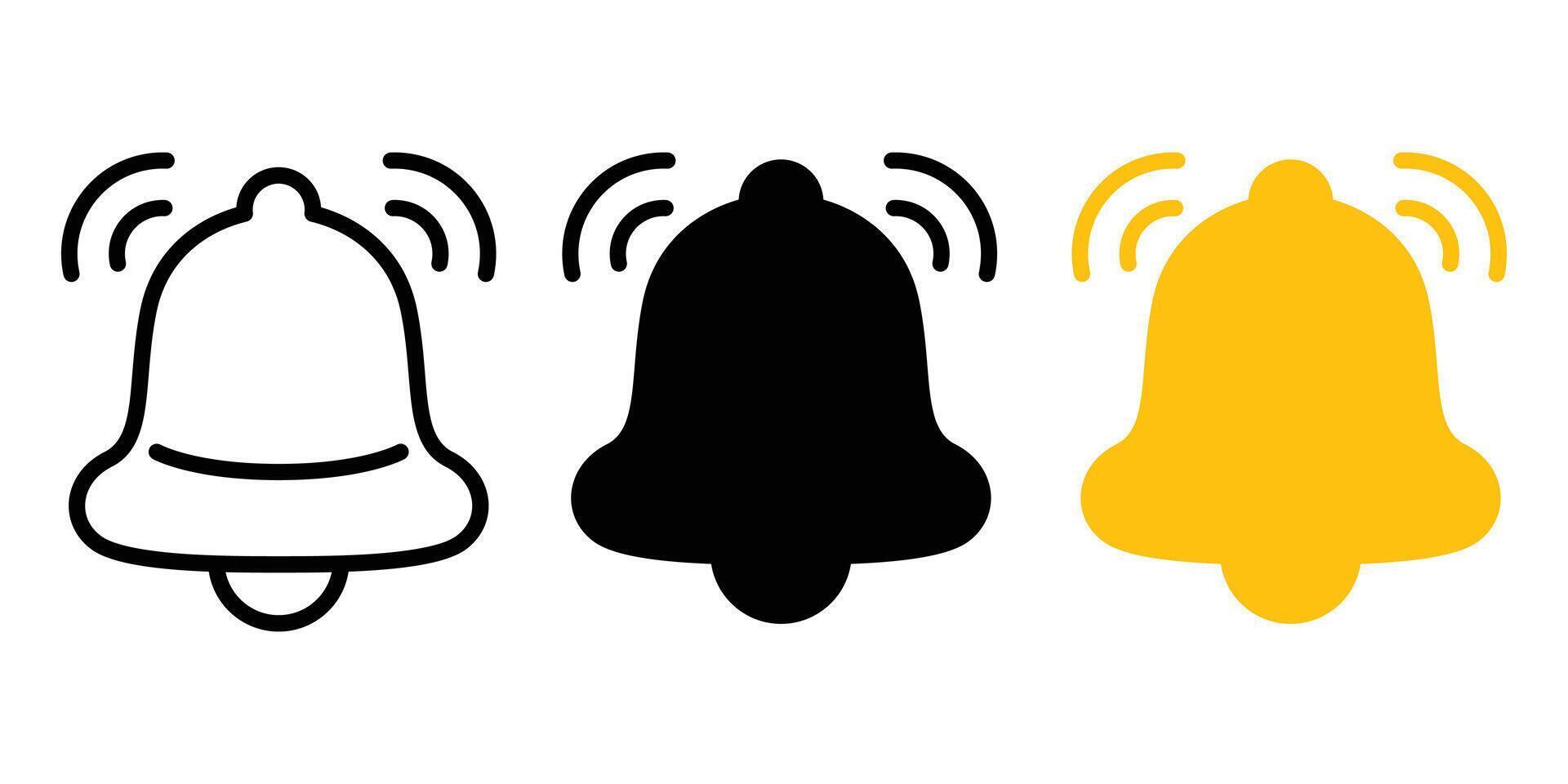 Notification bell icon. Alarm symbol. Ringing bell icon. vector