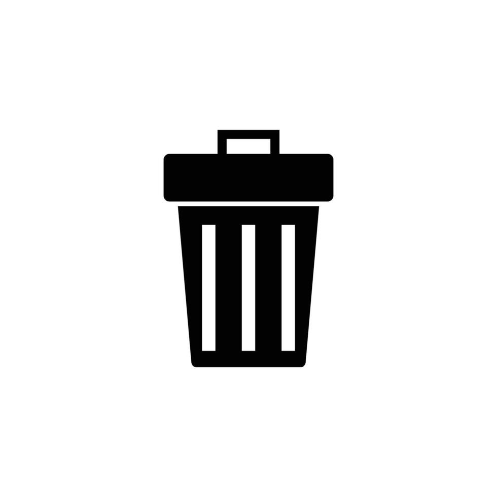 Trash can icon symbol. Trash can icon illustration, trash can icon isolated on white background. Recycling bin icon. Garbage bin symbol. vector
