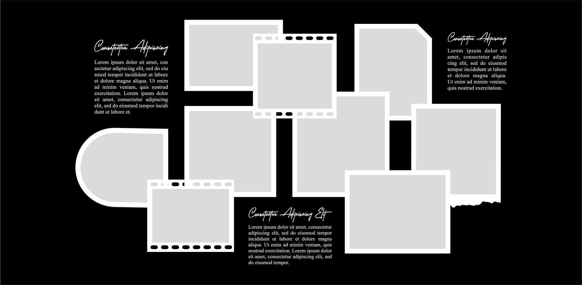 Picture photo frames set text space vector