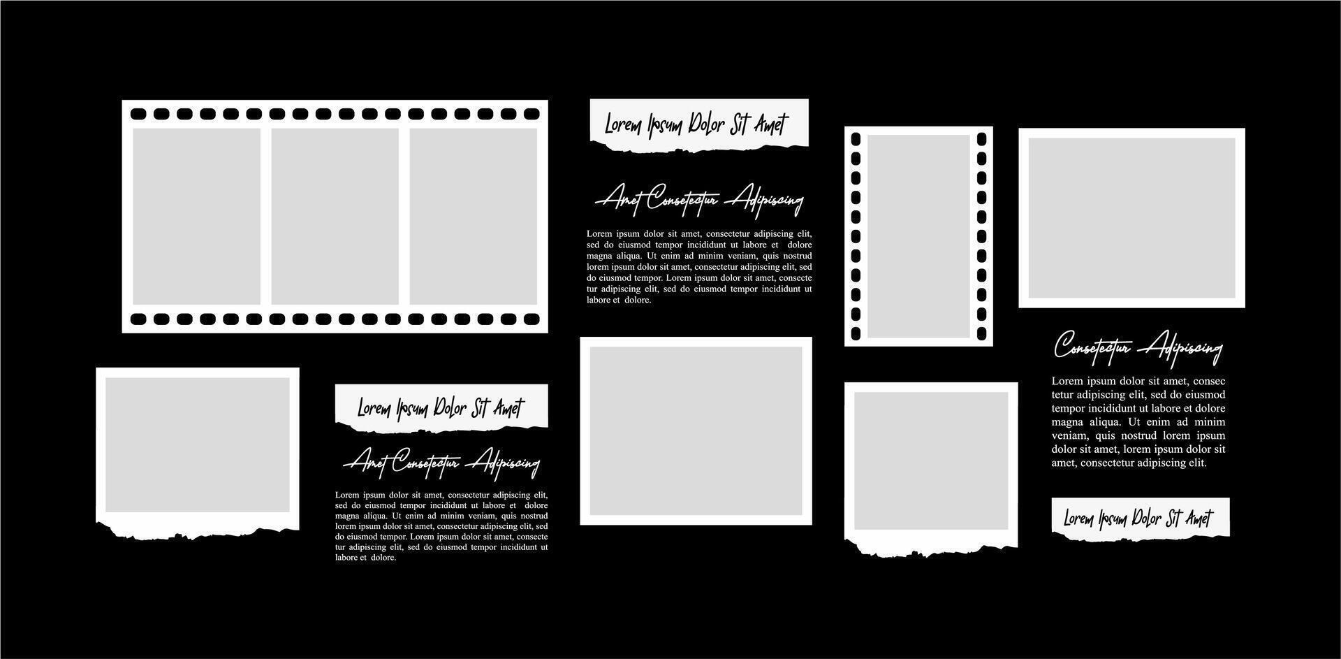Picture Blank collage frame template for photos and images design vector