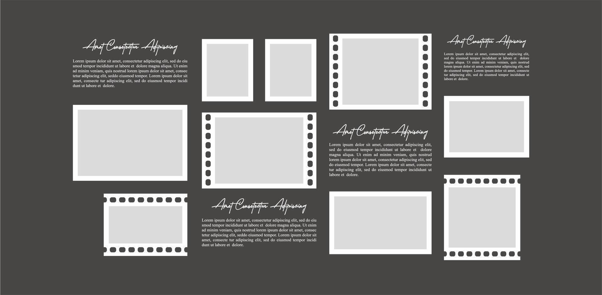 Design Picture photo frame collage collection template design vector