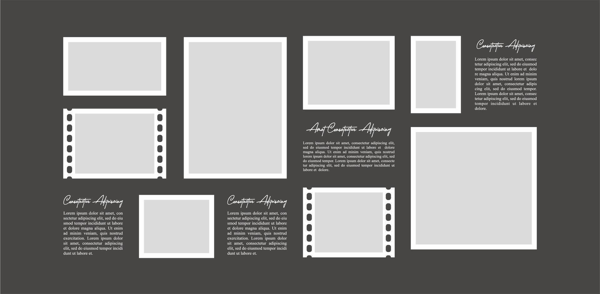 Design Picture Collage photo effect with text template vector