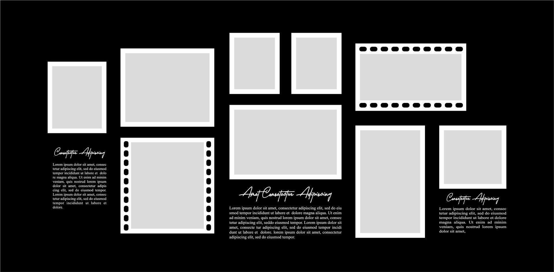 Template Picture Moodboard picture photo collage design template vector