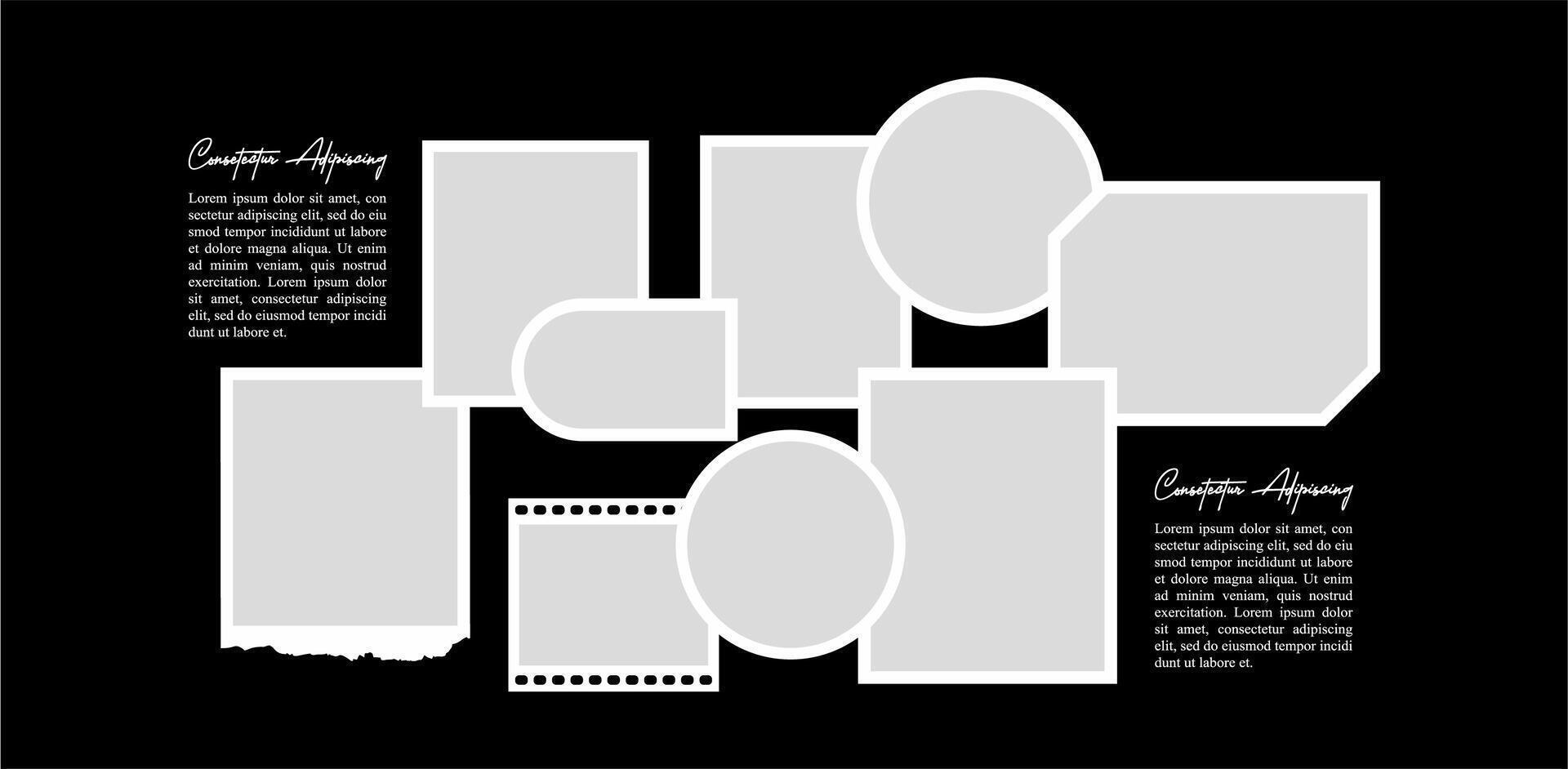 Picture photo collage design template vector