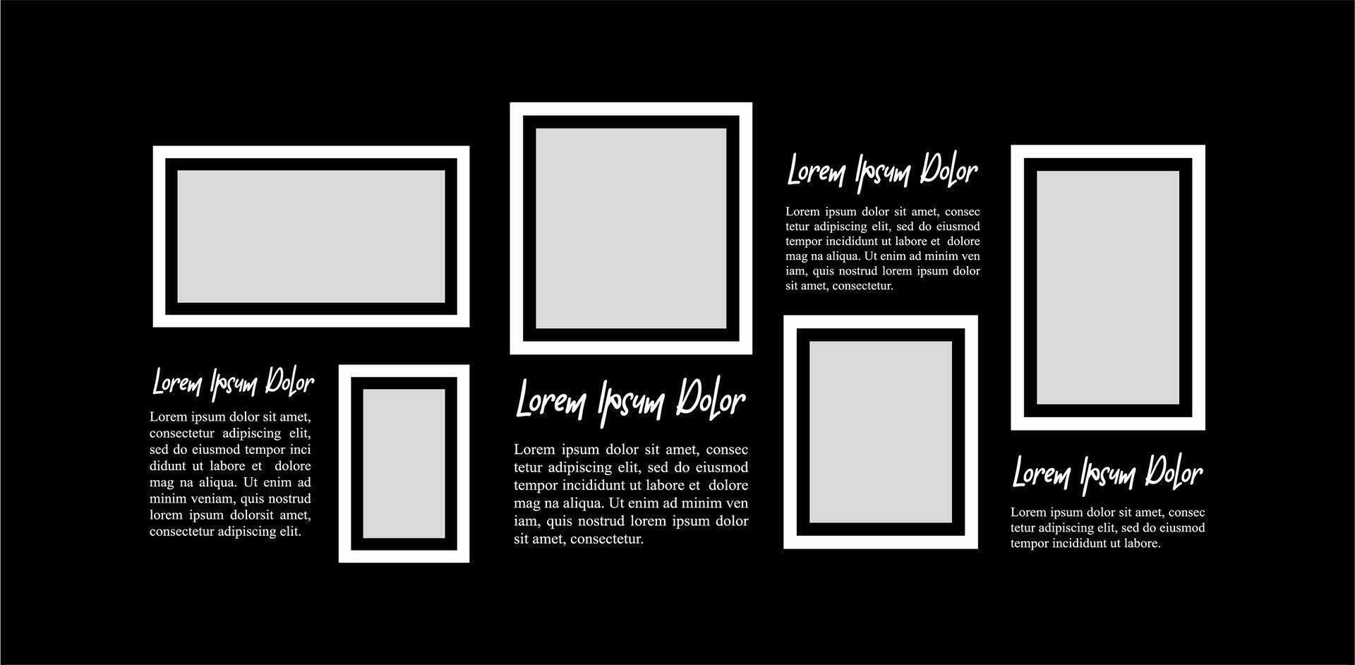 Picture collage and digital photo wall design vector