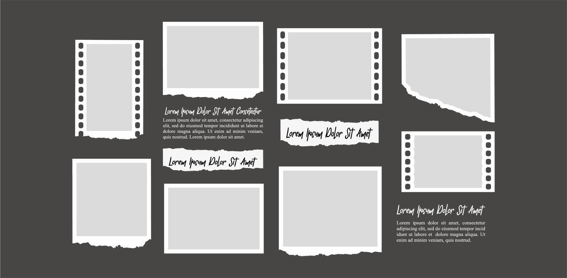 Business Picture Photo collage theme collection vector
