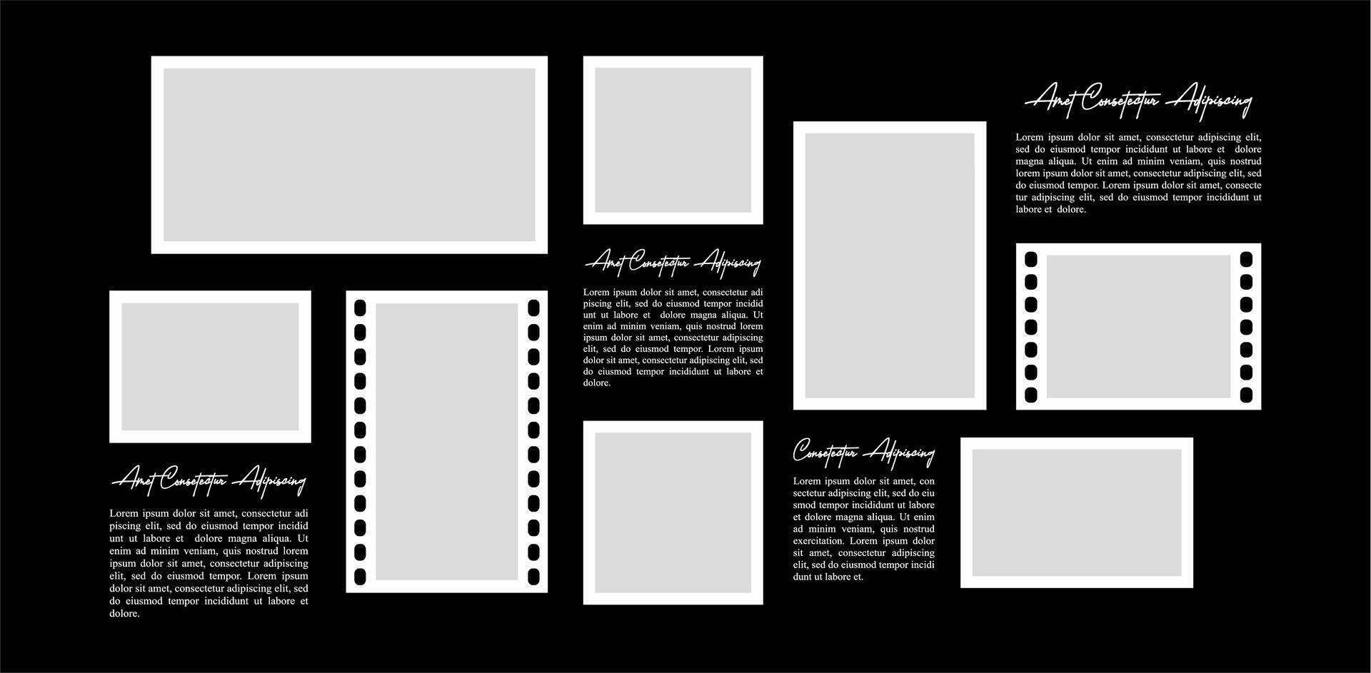 Blank collage frame for photos and images vector