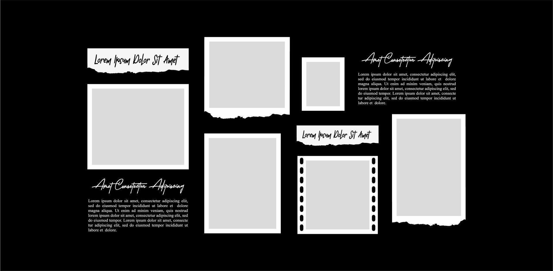 Design Picture photos frame collage and digital photo wall vector