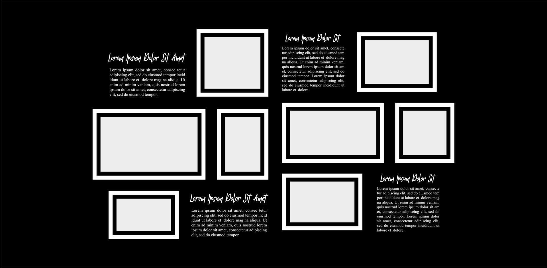 Design Picture grid digital photo wall template vector