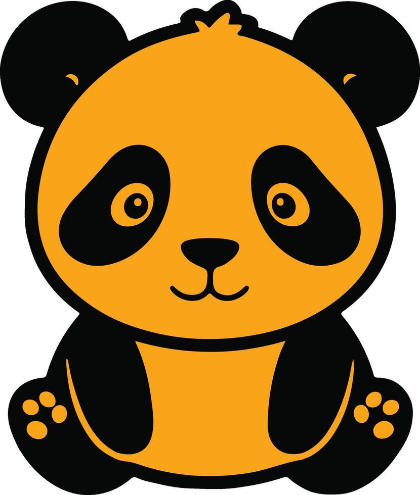 Minimalist Panda Illustration Art Design vector