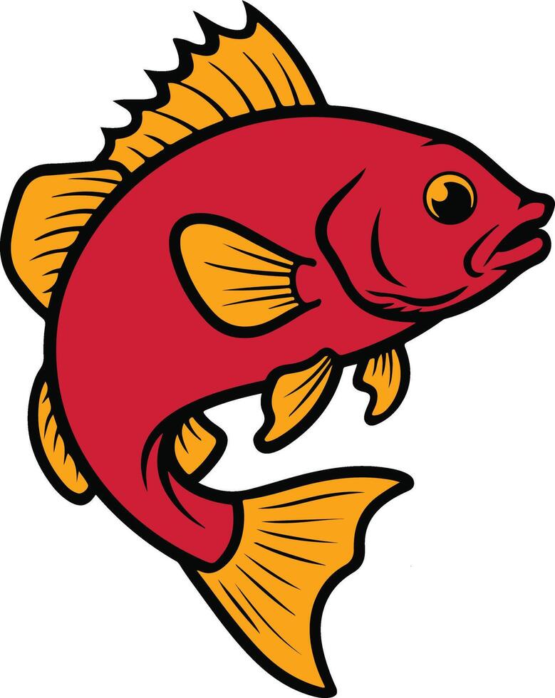Realistic Fish Illustration Art Print vector