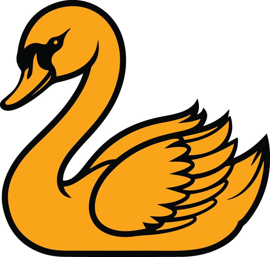Majestic Swan Digital Art Design vector