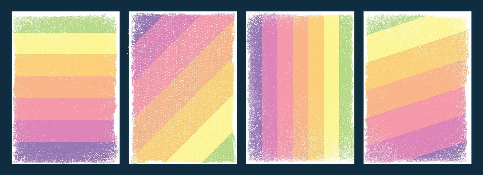 Collection of Grunge textured multi color themed layered background design vector