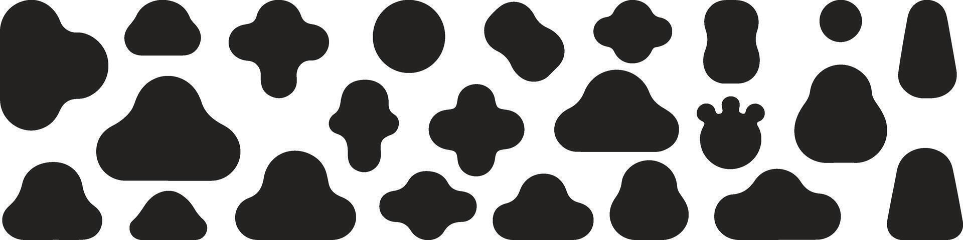 Blob shape organic, illustration set. Collection from abstract forms for design and paint. Liquid silhouette drop in modern style. Basic stains isolated elements on white background vector