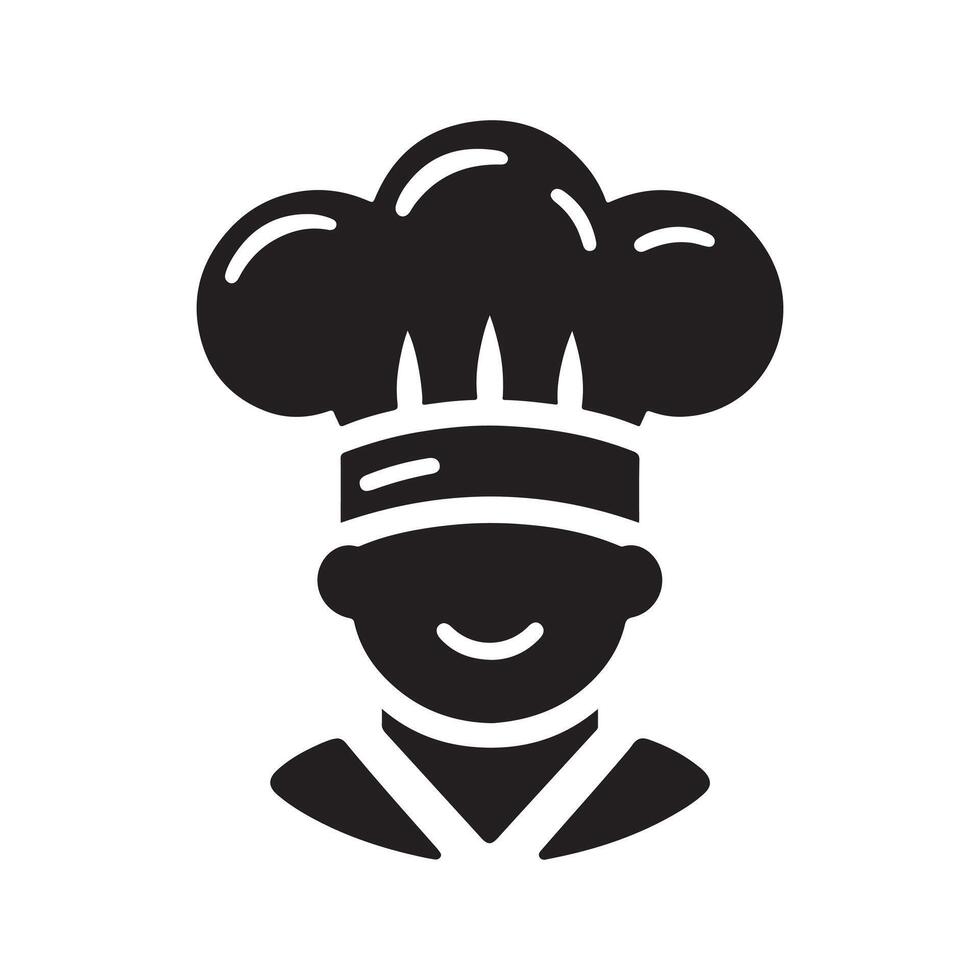 Chef icon flat style design vector