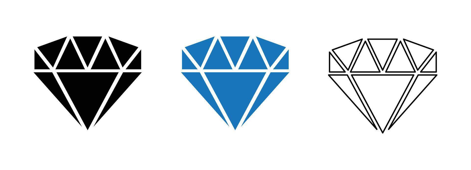 Diamond icon set. Royal diamond icons collection set. illustration vector