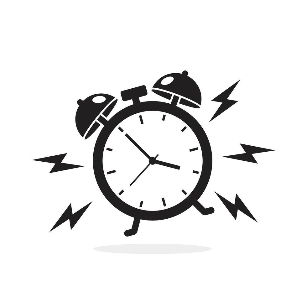 An alarm clock with lightning bolts on it vector