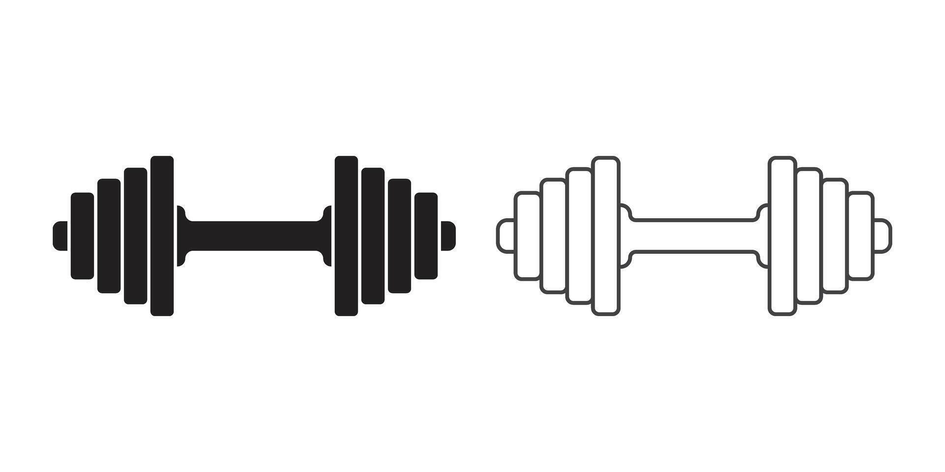 Dumbbells icon isolated on white background vector