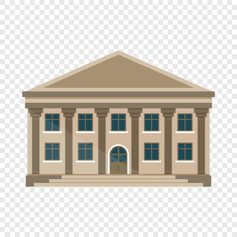 A building with columns and a front door vector