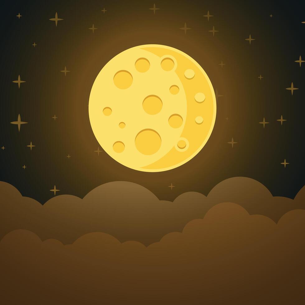 Moon and stars background illustration vector