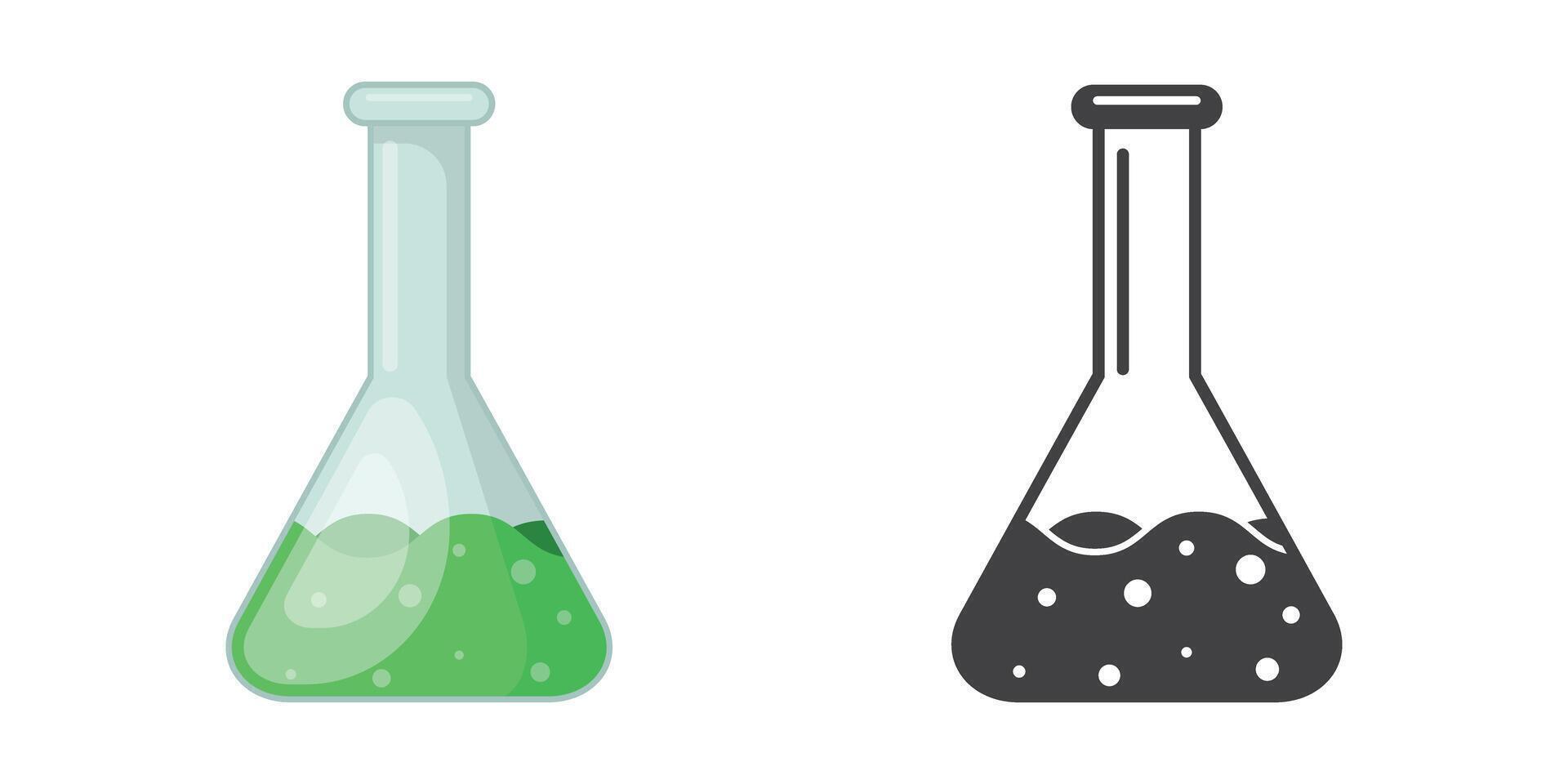 Two test tubes with liquid in them vector
