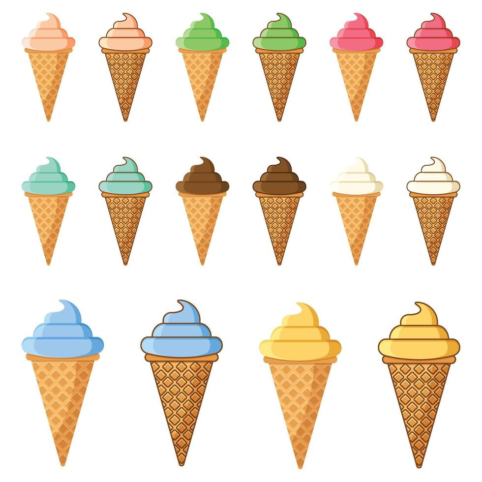 Ice cream cones vector