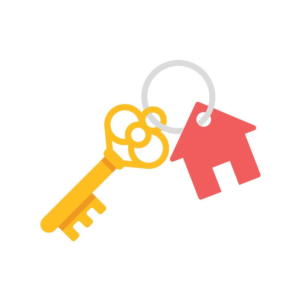 Home key and house illustration vector
