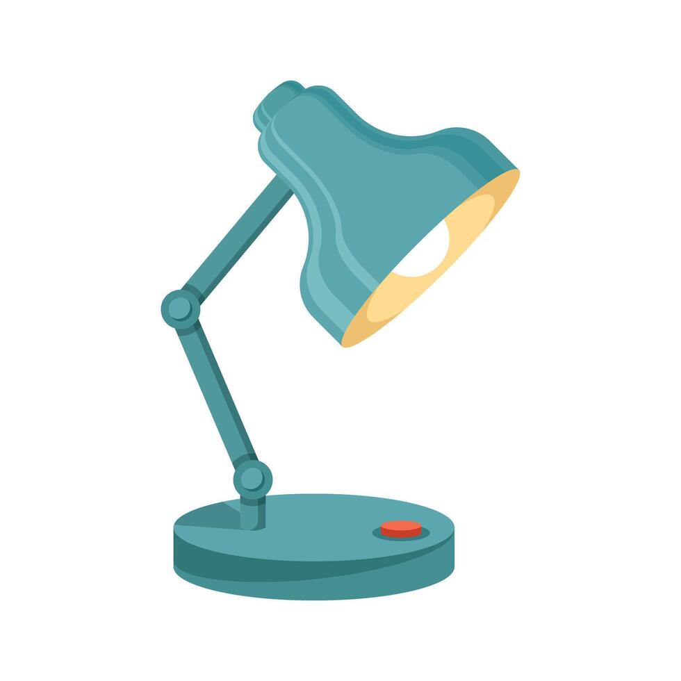 A desk lamp with a red button on it vector