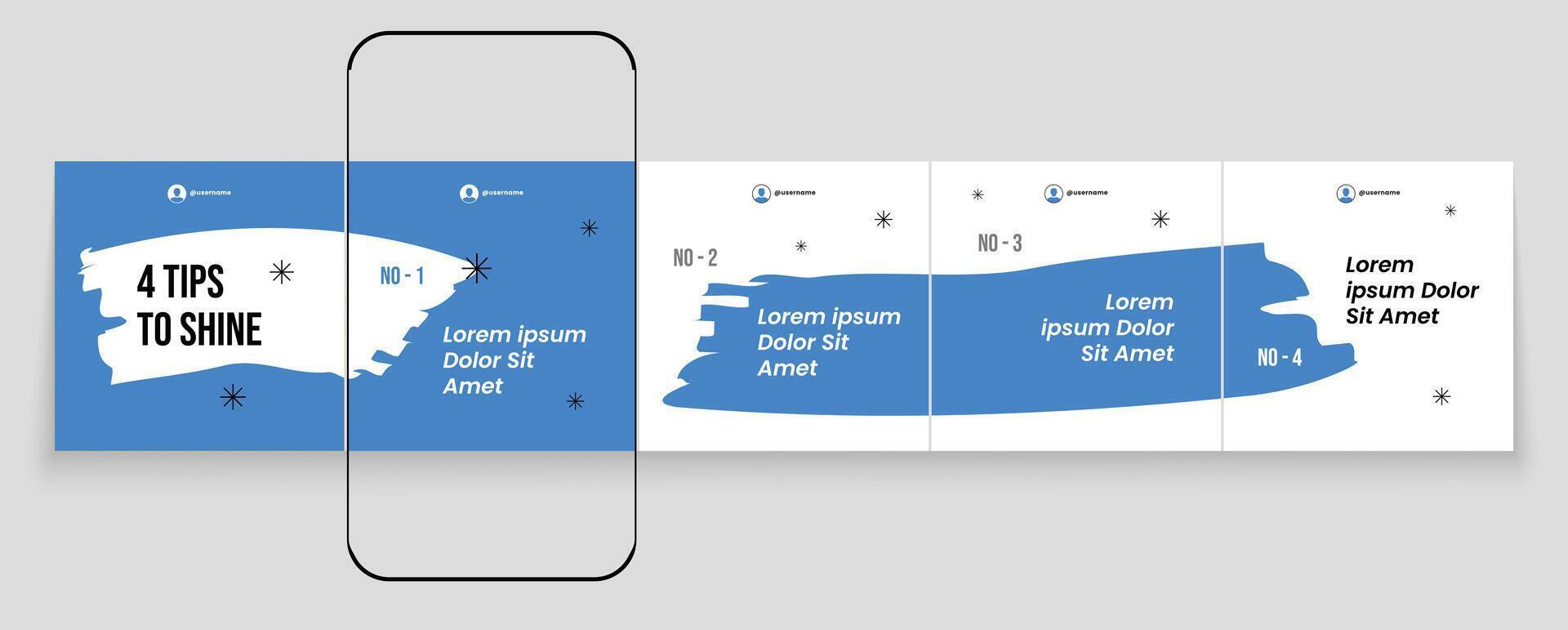 Blue corporate information sharing carousel template design vector