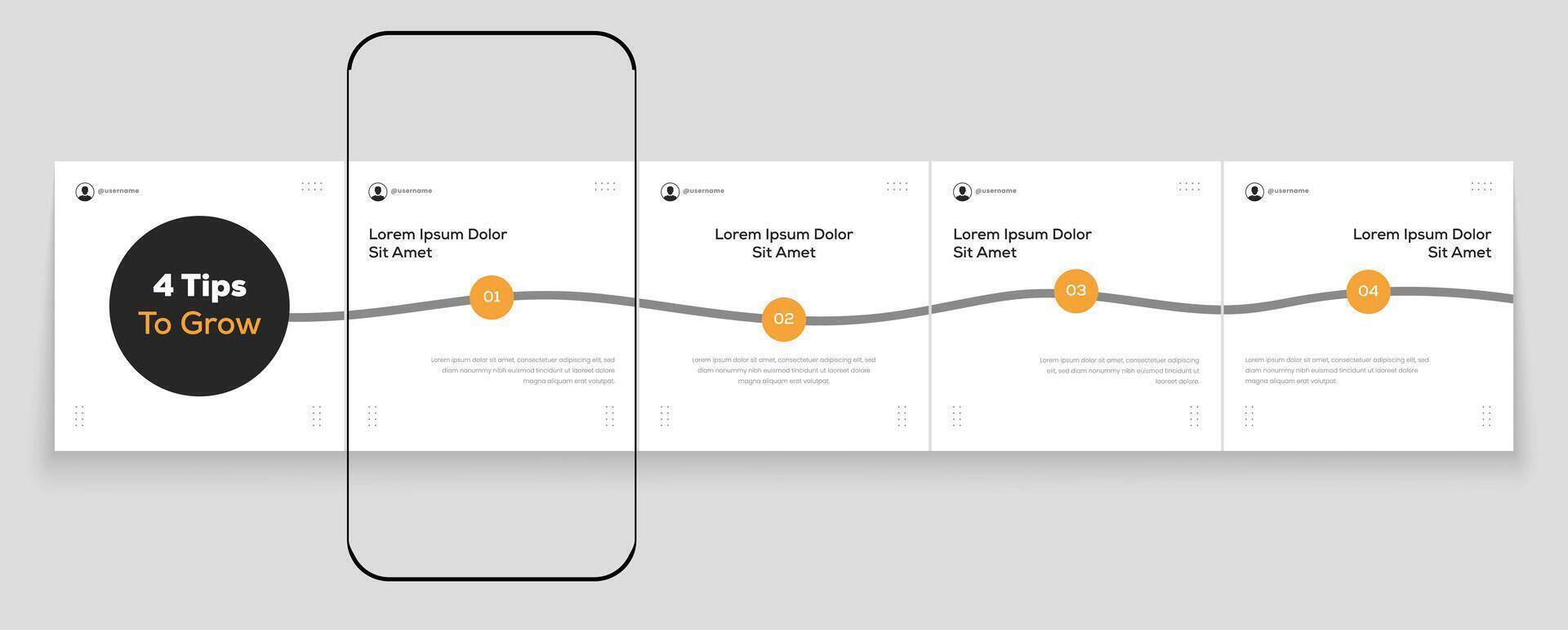 Simple and minimal carousel template layout vector