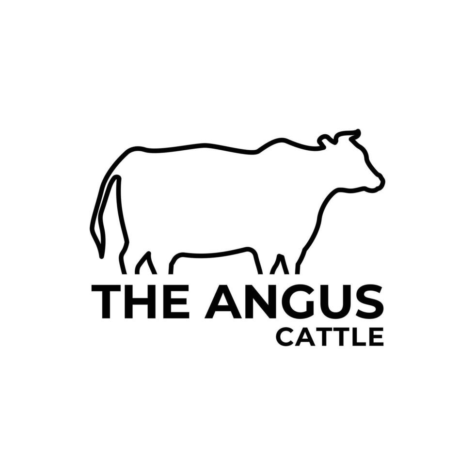angus cattle logo design creative idea vector