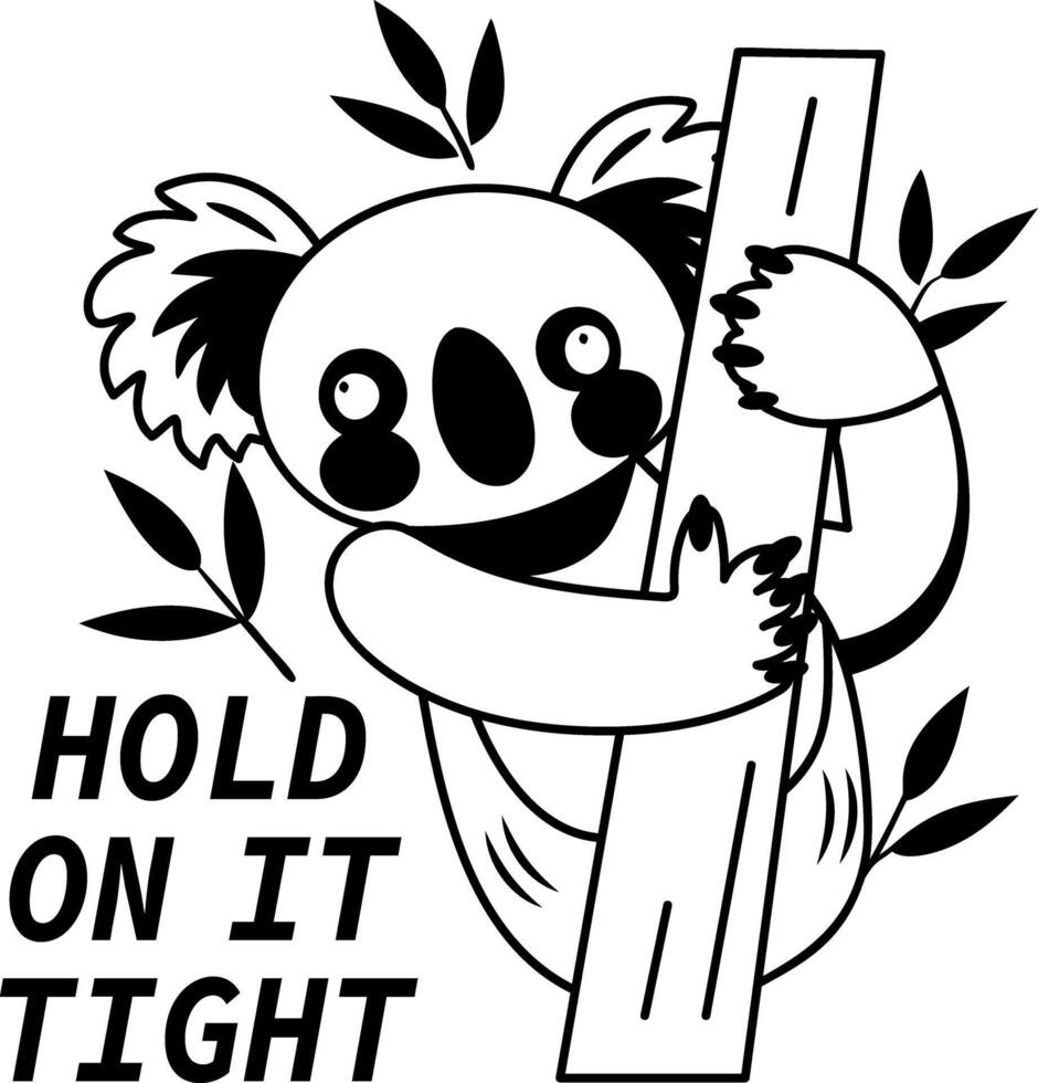A glyph style sticker of hold tight typography vector