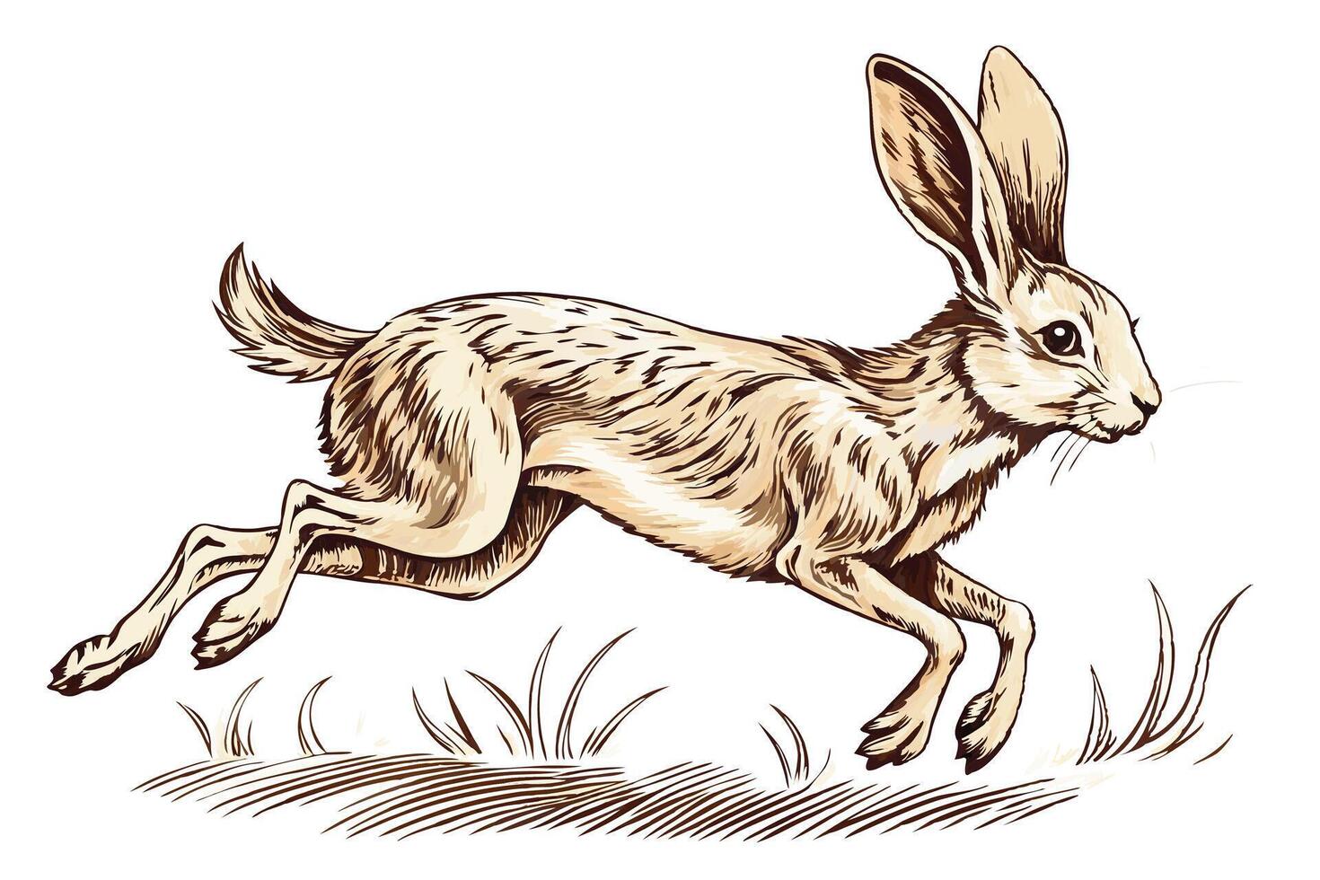 Bunnies and Rabbits in Various Poses. Cute Hare Illustrations vector