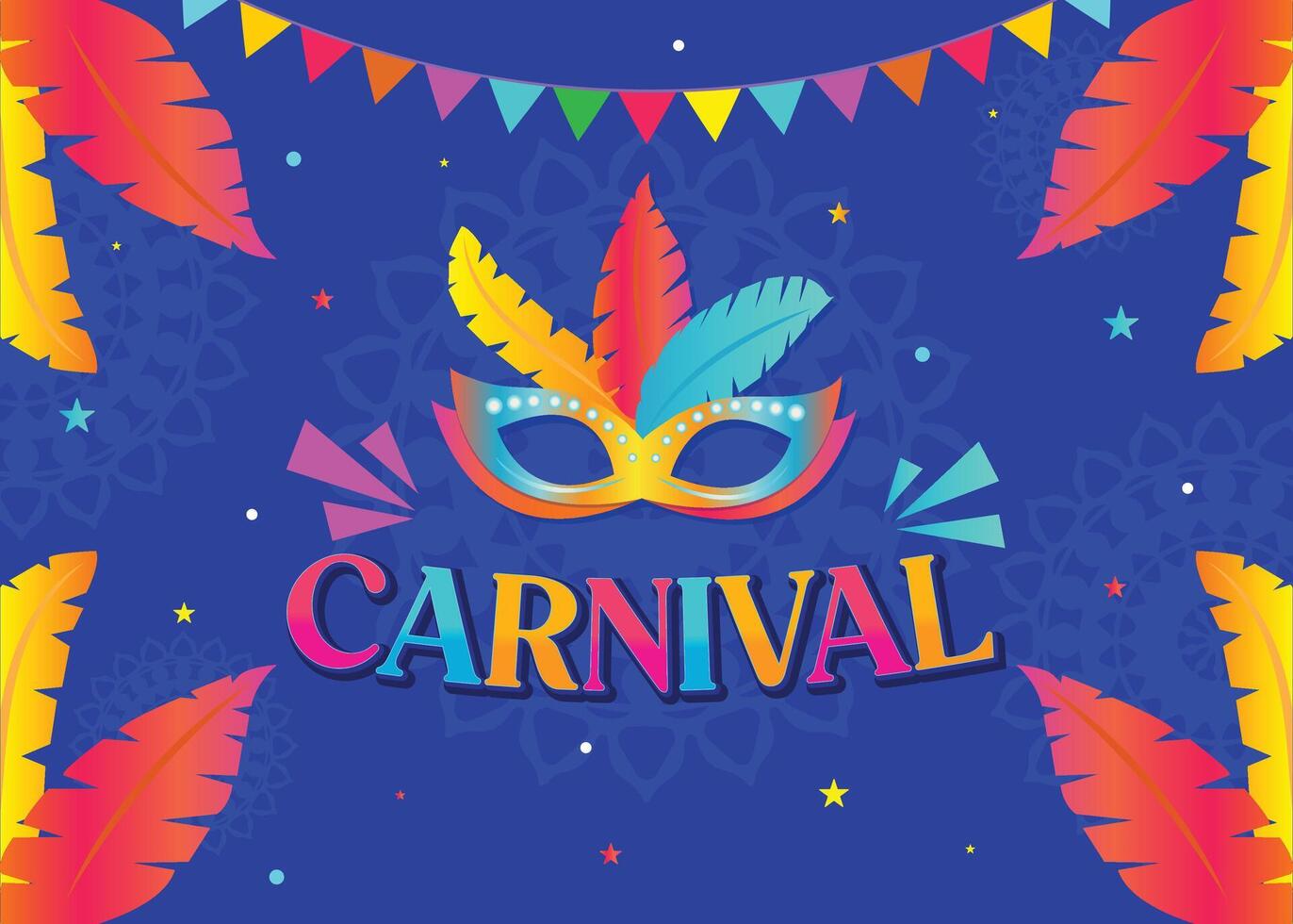 Festive carnival party banner design featuring a colorful mask and stylish typography. Ideal template for flyers, posters, invitations, and social media ads to share the excitement. vector