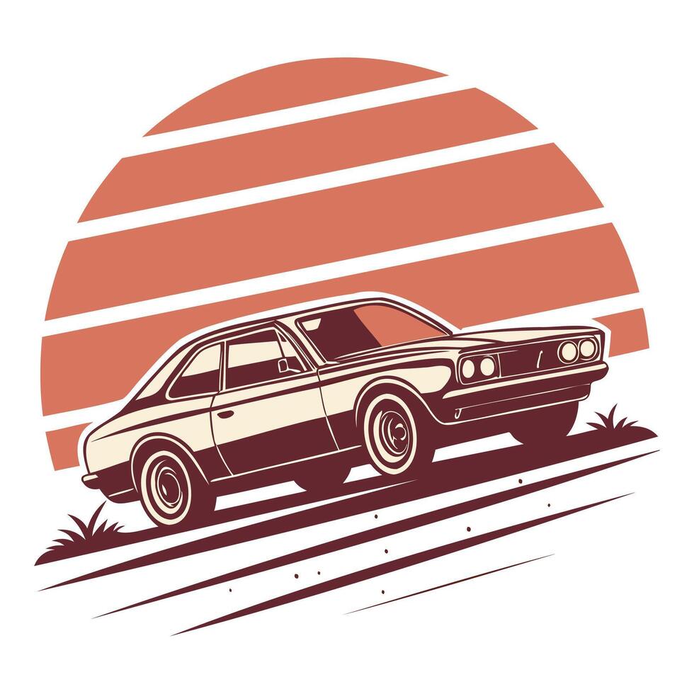 Hot Rod Vintage Car vector