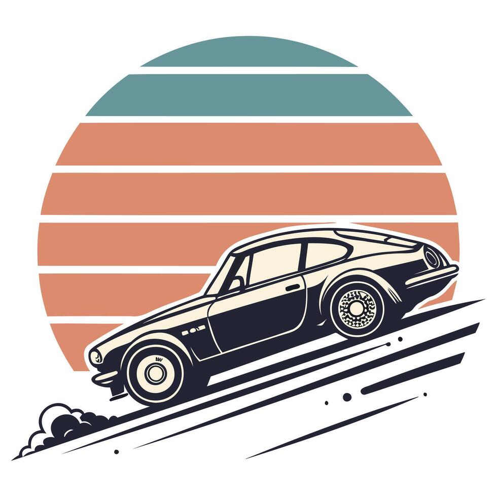 Classic Vintage Car TShirt Design vector