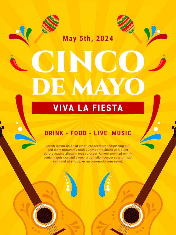 Cinco de Mayo party poster template vector