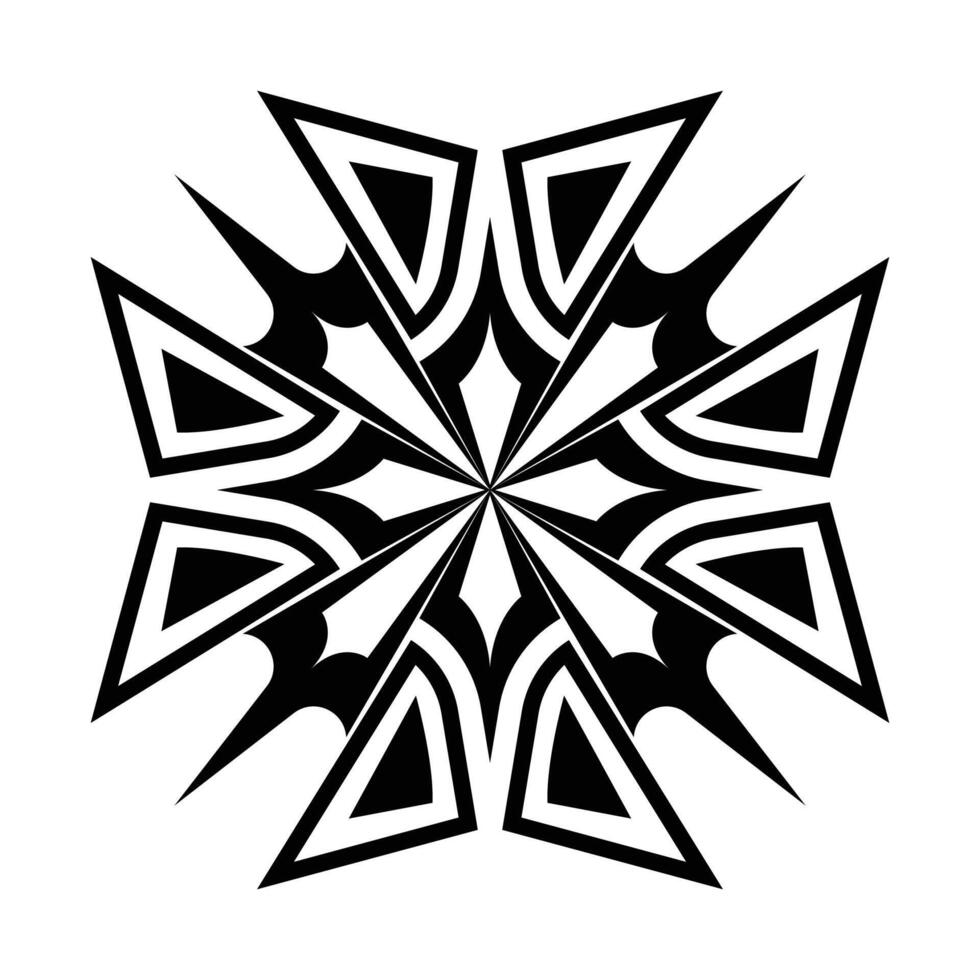a black and white design with a star in the middle vector