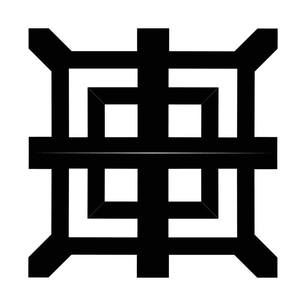 a black and white square with a square in the middle vector
