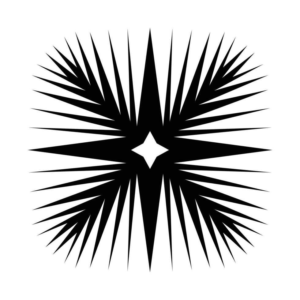 a black and white image of a starburst vector