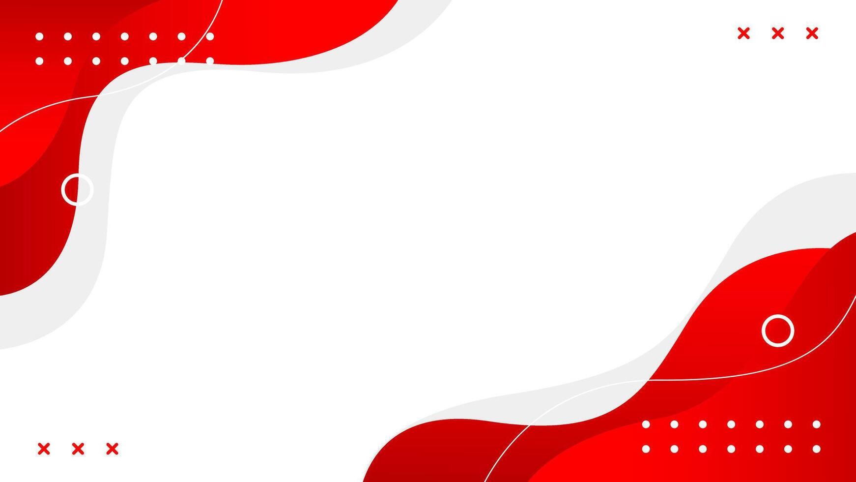 Abstract red and white geometric background with fluid wave shapes vector