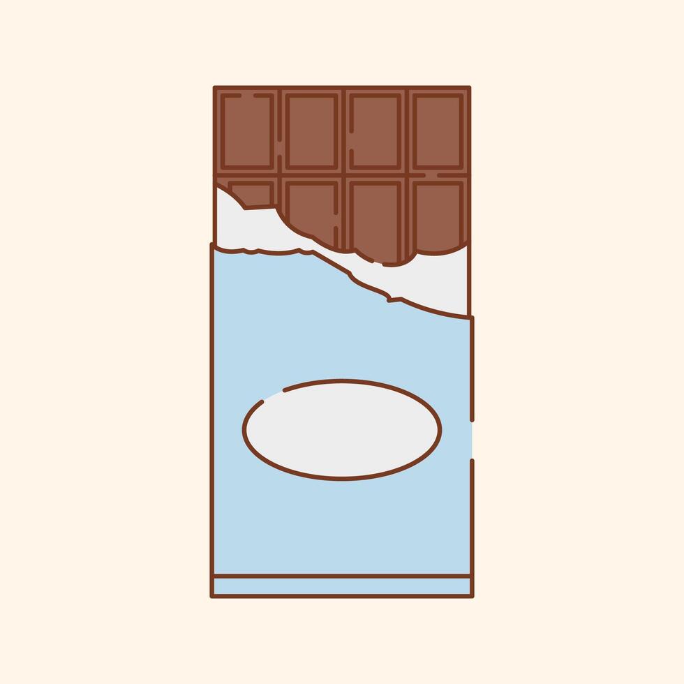 Chocolate Bar with Blue Packaging Icon Illustration vector