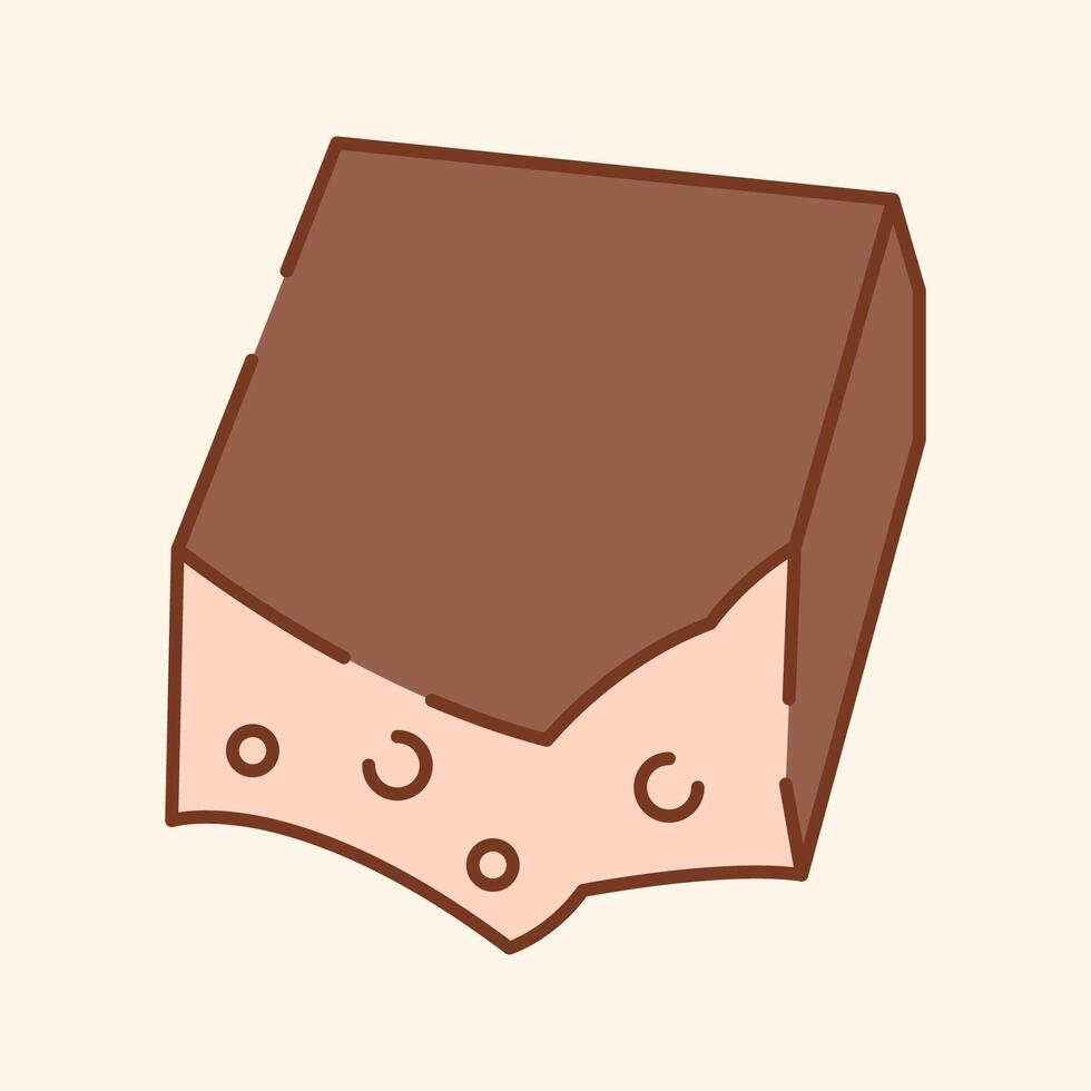 Chocolate Bar with a Bite Taken Out Icon Illustration vector