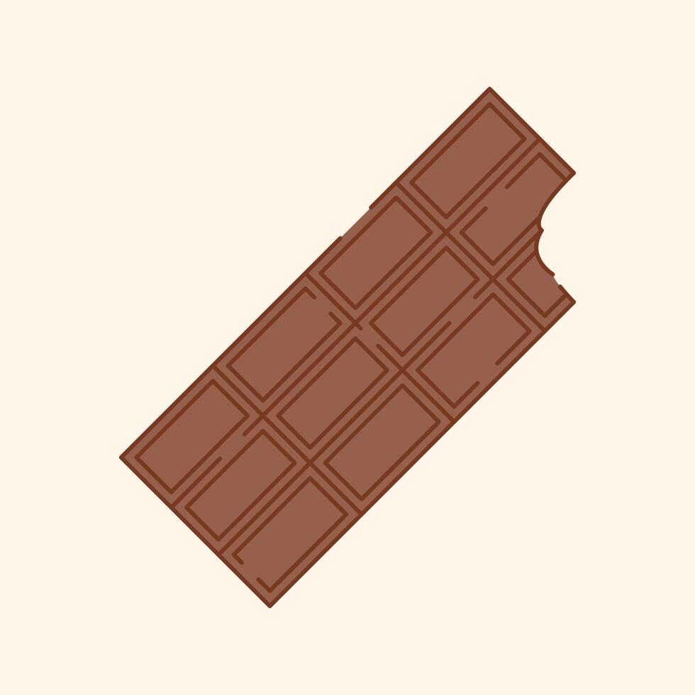 Chocolate Bar with Bitten end Icon Illustration vector