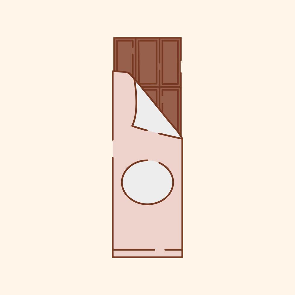 Unwrapping Chocolate Bar Icon Illustration vector