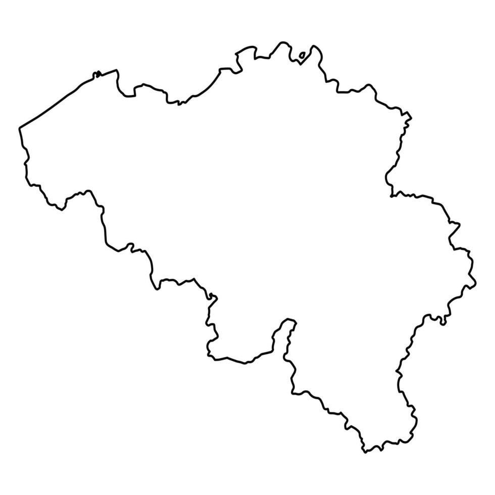 Outline Map of Belgium, European Country outline border vector